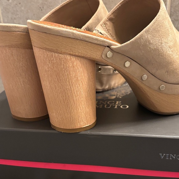 Vince Camuto Women's Beige Suede Mules - Picture 8 of 9